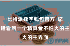 比特派数字钱包官方  您就不错看到一个精真金不怕火的主界面